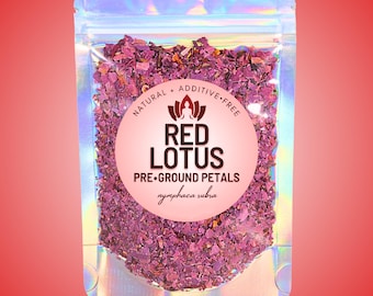Pre-Ground Red Lotus • All-Natural • Additive-Free • Nymphaea rubra • Tea & Ritual Herb •  Grounding Botanical Ceremony Blend