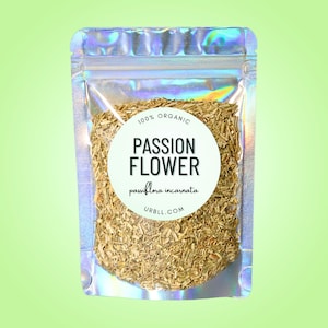 Passion Flower Organic Herb • Crushed Leaf • Passiflora incarnata •  100% Organic Dried Herb • No Additives or Preservatives