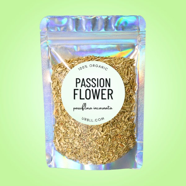 Passion Flower Organic Herb • Crushed Leaf • Passiflora incarnata •  100% Organic Dried Herb • No Additives or Preservatives