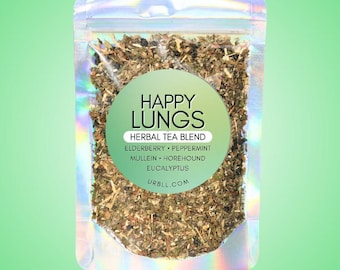 Happy Lungs Teemischung • Vegan, ohne Zusatzstoffe, Pestizide, ohne Chemikalien • Ganz natürliche Kräuter