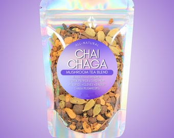 Chaga Chai • Hongos silvestres y especias chai cálidas • Mezcla botánica de hojas sueltas