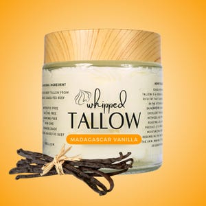 Vanilla Whipped Tallow • All-Natural Skincare Balm • Small Batch Self-Care Gift • Health & Wellness Ritual • Vanilla Moisturizer