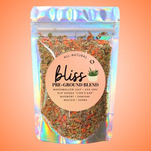 Bliss Pre-Ground Herbal Blend • All-Natural Herbal Blend • Vegan • Ritual Meditation Blend • Pre-Ground Botanical Tea • Additive-Free