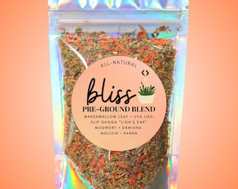 Bliss Pre-Ground Herbal Blend • All-Natural Herbal Blend • Vegan • Ritual Meditation Blend • Pre-Ground Botanical Tea • Additive-Free