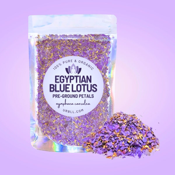 PRE-GROUND Egyptian Blue Lotus Petals + Stamen • .25oz - 16oz Bulk • Powerful 100% Organic Herbal Pre-Ground Herb