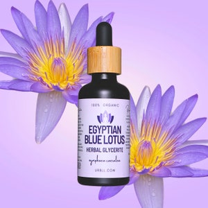 Egyptian Blue Lotus Glycerite • 2oz Blue Lotus Extract Tincture with Glycerin • Sweet Tincture • Zero Additives, Pesticides, or Chemicals