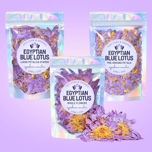 Premium Organic Egyptian Blue Lotus • Authentic Nymphaea caerulea • Zero Additives or Pesticides • Eco-Friendly • Health & Wellness Herb