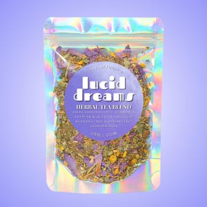Lucid Dreams Tea • All-Natural Herbal Tea Blend • Dreaming Tea Blend • Calea Zacatechichi • Mugwort • Egyptian Blue Lotus • All-Natural Tea
