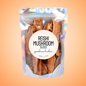 Reishi  Mushroom Slices • Lingzhi Mushroom Slices • Ganoderma lucidum •  All-Natural Dried Mushrooms • No Additives or Preservatives