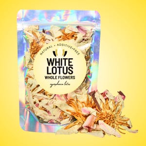 White Lotus Flowers • Whole & Premium Grade • Nelumbo nucifera • 100% Natural • Herbal Tea or Ritual Use • Zero Additives • Ritual Ceremony