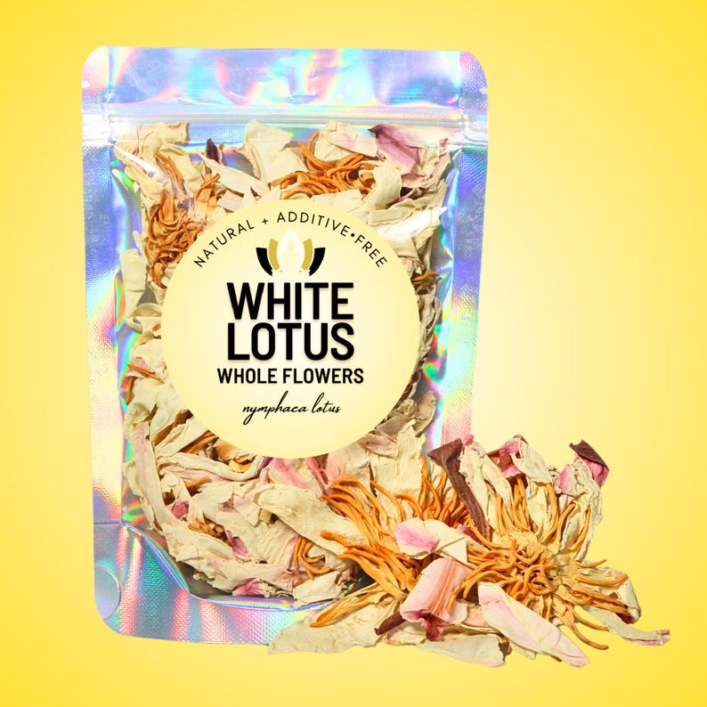 White Lotus Flowers • Whole & Premium Grade • Nymphaea lotus • 100% Natural • Herbal Tea or Ritual Use • Zero Additives • Ritual Ceremony image 1
