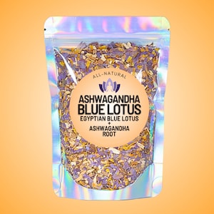 Ashwagandha Blue Lotus • Mezcla de té de hierbas totalmente natural • Té de loto ritual imagen 1
