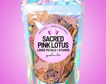 Sacred Pink Lotus Petals • All-Natural • Nelumbo nucifera •  Herb • Loose-Leaf Tea • Zero Additives • Ceremony Ritual Flower