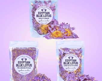 100% Organic Authentic Egyptian Blue Lotus • Crushed Petals, Pre-Ground Petals or Whole Flowers • Nymphaea caerulea • 0 Additives/Pesticides