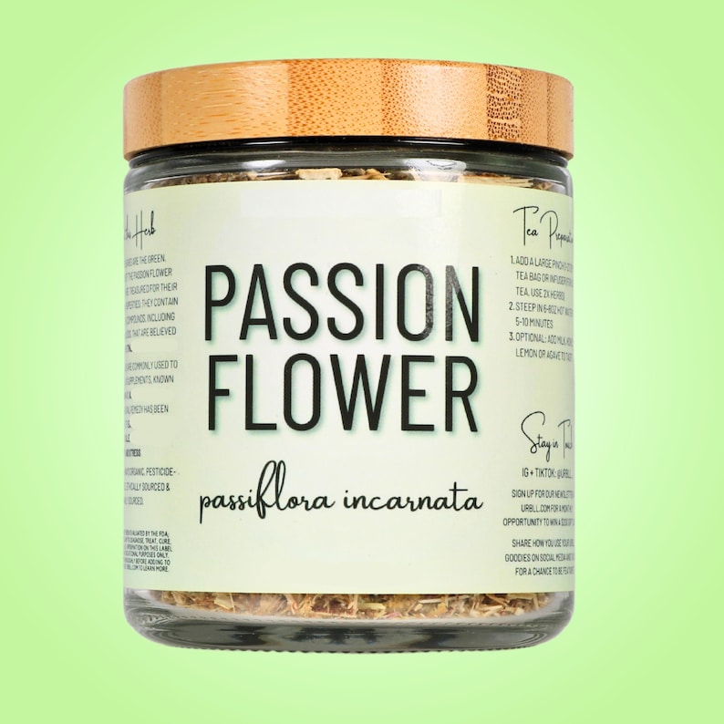 Passionflower Herb • Passiflora incarnata • Dried Loose Leaf • Cut & Sifted Bulk Botanical for Tea, Blends, Rituals + Apothecary Use Glass Jar