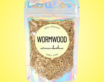 Wormwood Organic Herb • Artemisia absinthium •  100% Organic Dried Herb • No Additives or Preservatives