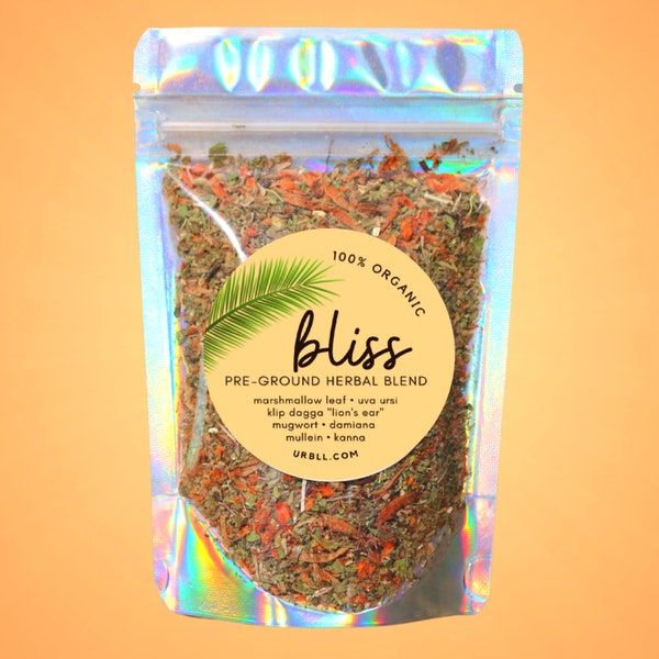 Bliss PRE-GROUND Herbal Blend • Euphoric 100% Organic Herbal Blend • Vegan • All-Natural •  Relaxation Zen Blend