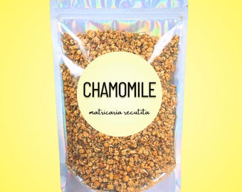 Flor de camomila alemã • Matricaria recutita • Erva de camomila seca para chá, banho ou misturas • Chá de ervas de folhas soltas • Totalmente natural