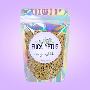 Dried Eucalyptus Leaves • Whole Herb for Tea, Bath, or Steam • Natural Botanical • Aromatic Loose Leaf • Apothecary Herb • Bulk Eucalyptus