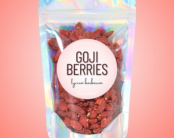 Gojibär (Lycii) • Torkade Gojibär • Kulinariskt och örtbaserat bruk • Livsmedelsklassat • Kulinariskt klassat • Hela torkade bär • Lycium barbarum