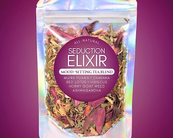 Seduction Elixir Herbal Tea • Romantic Botanical Blend • All-Natural Ritual Tea • Zero Additives • Evening Unwind