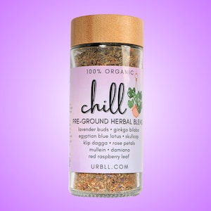 Chill Pre-Ground Herbal Blend • Soothing Pre-Ground Herbs • Organic Meditative Tea Blend • All-Natural • Ritual Herbs for Evening Unwind