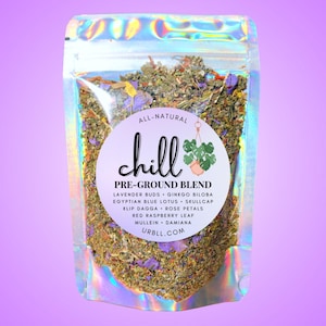 Chill Pre-Ground Herbal Blend • Soothing Pre-Ground Herbs • Meditative Tea Blend • All-Natural • Ritual Meditation Herbs for Evening Unwind