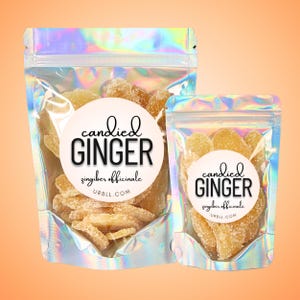 Candied (Crystallized) Ginger • All-Natural • Zingiber officinale • Sweet and Chewy Ginger Snack