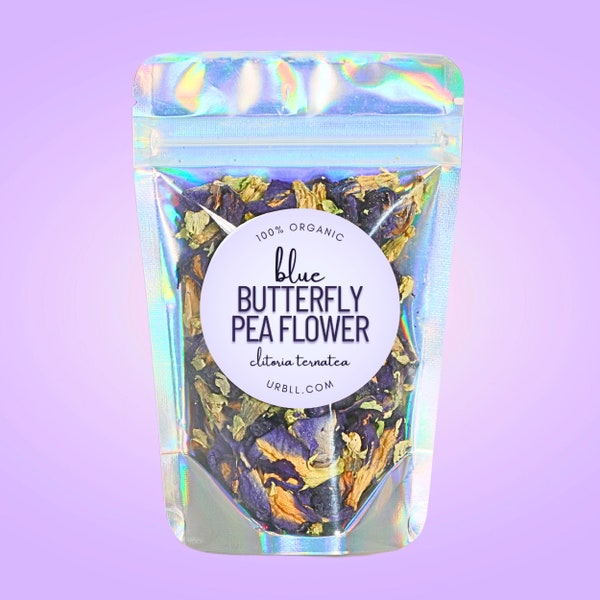 Blue Butterfly Pea Flower Organic • Clitoria ternatea • 100% Organic Dried Herb • Blue Tea Flower • Turns Tea Blue