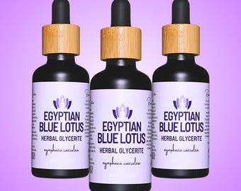 Egyptian Blue Lotus Glycerite Tincture • Sacred Ritual Drops • 2oz Lotus Extract Elixir • Zero Additives • Ceremony Ritual Blend