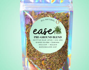Ease Pre-Ground Herbal Blend • All-Natural • Vegan • Ritual Ceremony Herbs • Pre-Ground Botanical Tea