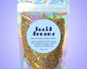 Lucid Dreams Pre-Ground Herbal Blend • Dreamtime Herbs • All-Natural Nighttime Tea Blend • Vegan • Botanical Ceremonial Ritual Mix