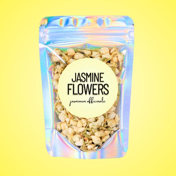 Jasmine Flowers • All-Natural Dried Whole Blossoms • Aromatic Herbal Tea Ingredient • Loose Botanical Florals