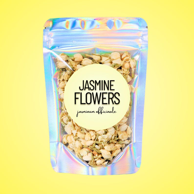 Jasmine Flowers • All-Natural Dried Whole Blossoms • Aromatic Herbal Tea Ingredient • Loose Botanical Florals image 1