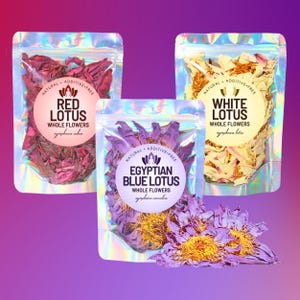 White Lotus Flowers • Whole & Premium Grade • Nymphaea lotus • 100% Natural • Herbal Tea or Ritual Use • Zero Additives • Ritual Ceremony image 2