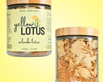 Yellow Lotus • Nelumbo lutea • 100% Organic Herbal Tea in Glass Jar