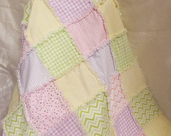 Handmade Baby Pastels Rag Quilt -C8