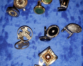 Lot of 10 Cufflinks 3 with Tie pin