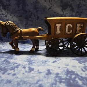 vintage car iron horse and ice cart