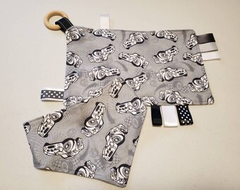 Handmade Baby Bandana Bib & Taggie Set Animated Car