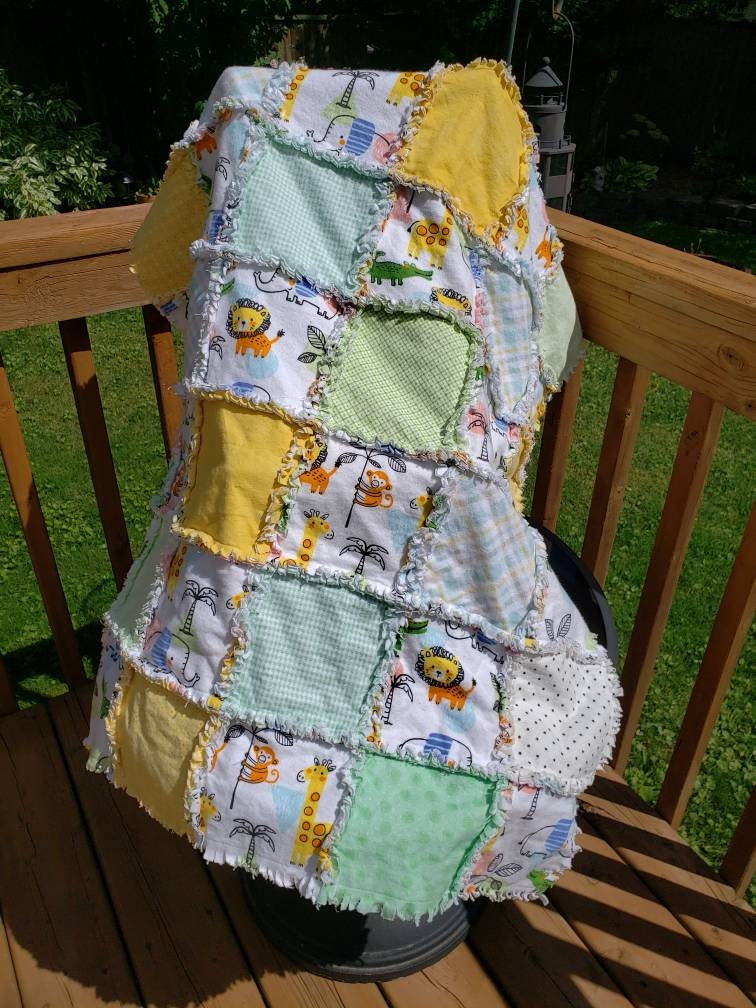 Handmade Baby Animal Rag Quilt Set CS-19 - Etsy.de