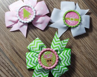 Darling Christmas Hair Bows / Clips Set