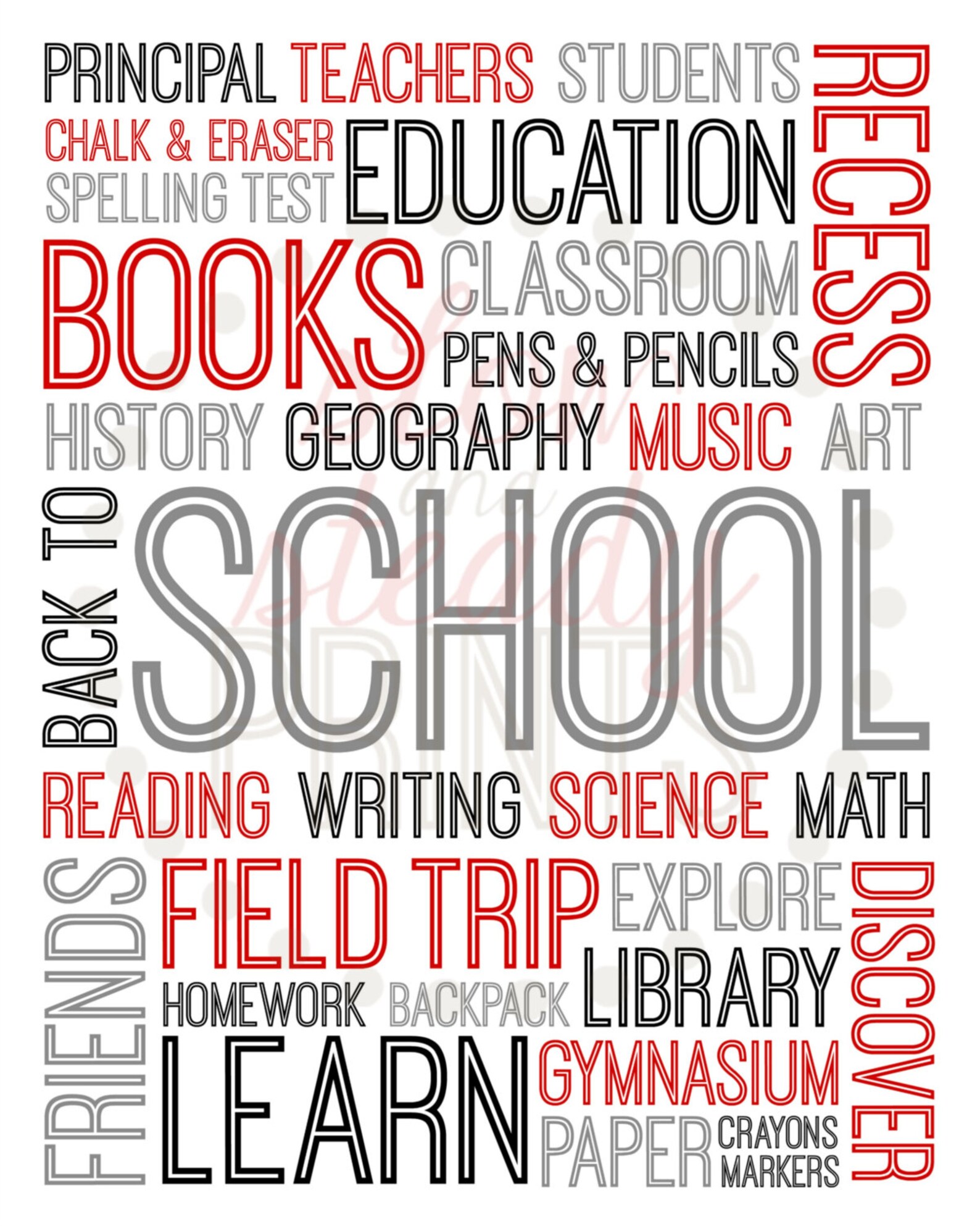 School Subway Art DIGITAL DOWNLOAD Printable School Art - Etsy