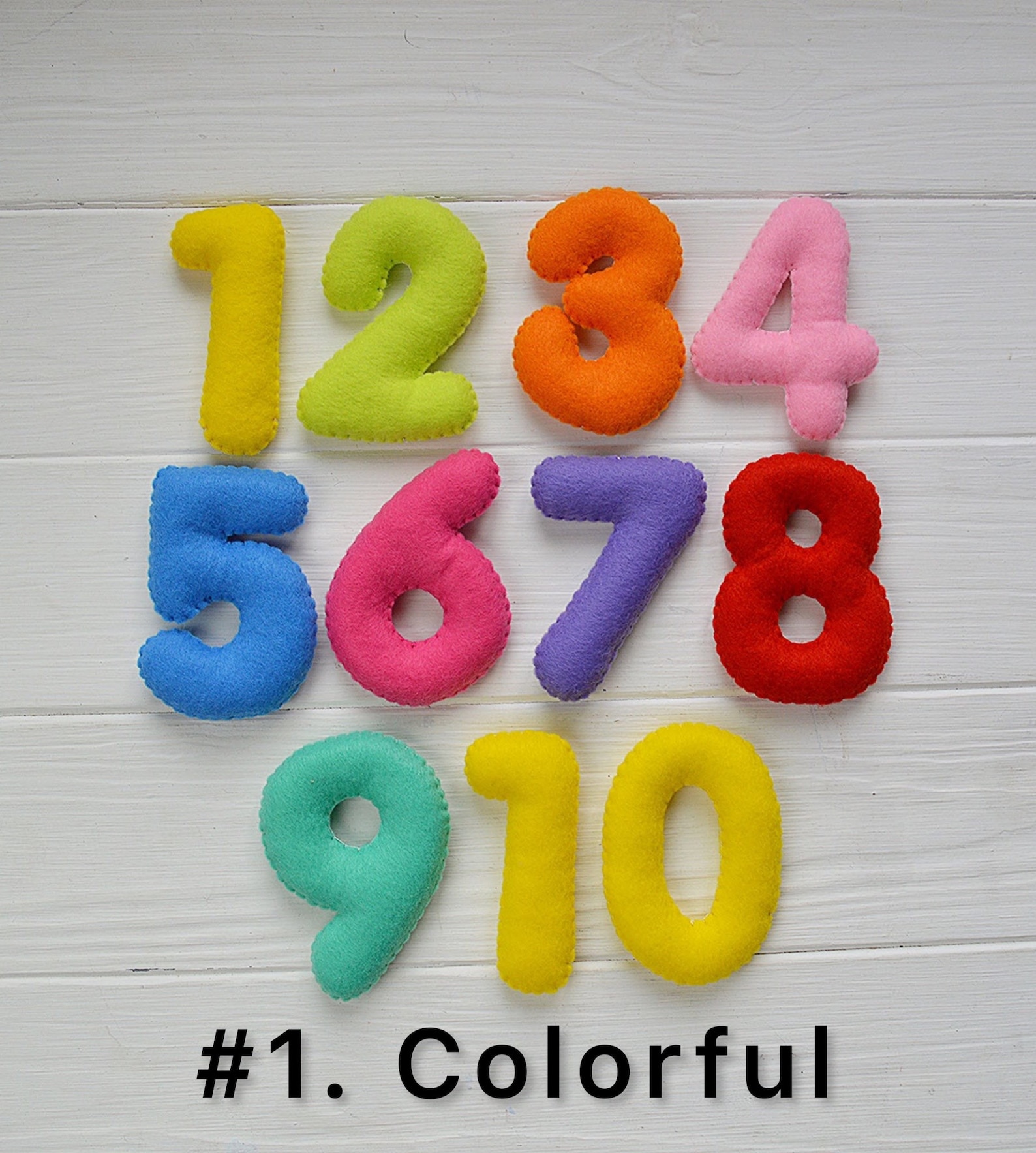 Colorful Felt Numbers Felt Numbers Felt Numbers 1-10 - Etsy