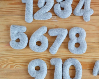 Colorful Felt numbers - felt numbers - felt numbers 0-10 - educational game - preschool - handmade numbers - stuffed numbers - soft numbers