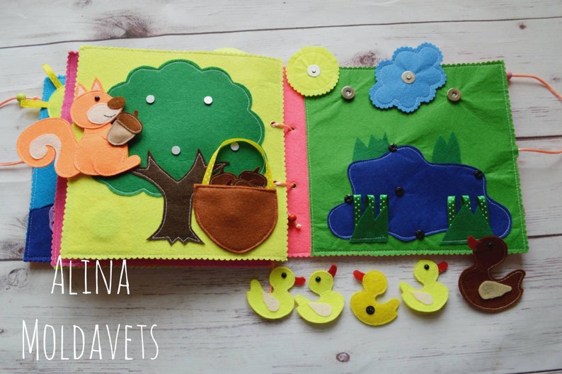 Learning Activity Busy Book Educational Gift Quiet Book Page Quiet Book Christmas Gifts Felt Books Birthday Personalized