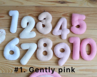 Colorful Felt numbers - felt numbers - felt numbers 0-10 - educational game - preschool - handmade numbers - stuffed numbers - soft numbers