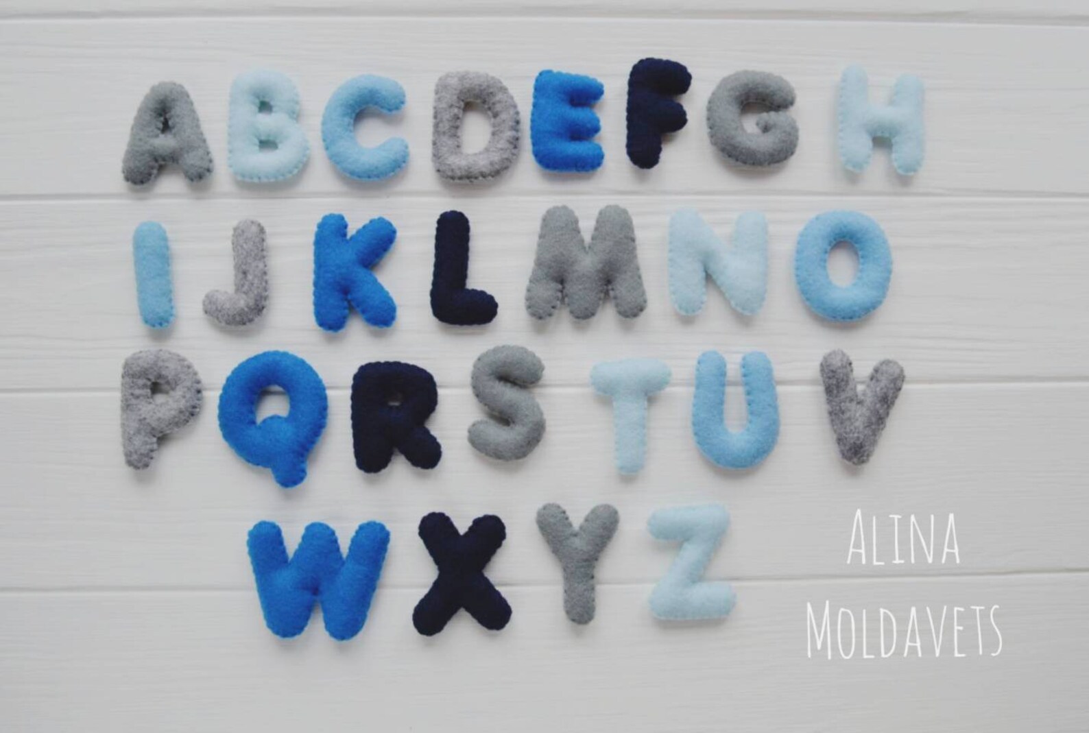 Blue Felt Alphabet Felt alphabet letters felt letters Etsy