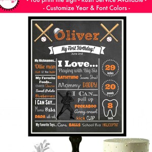 1st Birthday Boy, Boys First Birthday Chalkboard, Sports Birthday Decorations, Baseball First Birthday, First Birthday Milestone Sign, JPG
