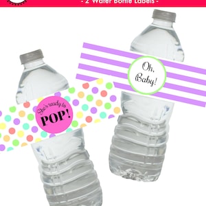 Ready To Pop PRINTABLE, Water Bottle Labels Party, She is About to Pop Baby Shower, Ready to Pop Baby Shower, Water Labels Baby Shower, JPG